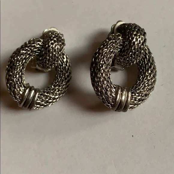 Silver Rope earings (clip on) - Picture 1 of 2